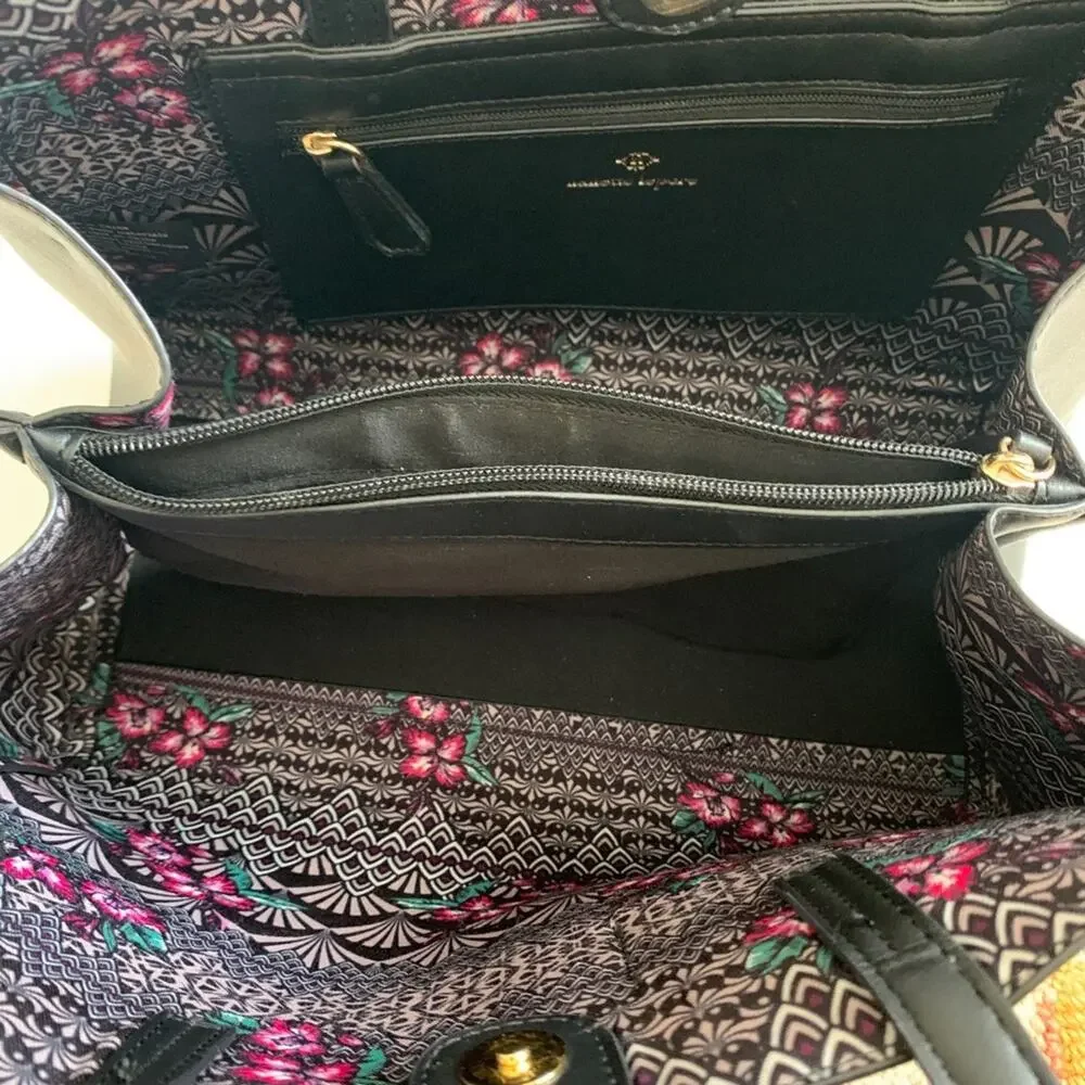 Nanette Lepore Purse Handbag McKenna Black Shouter Tote Handbag Bag